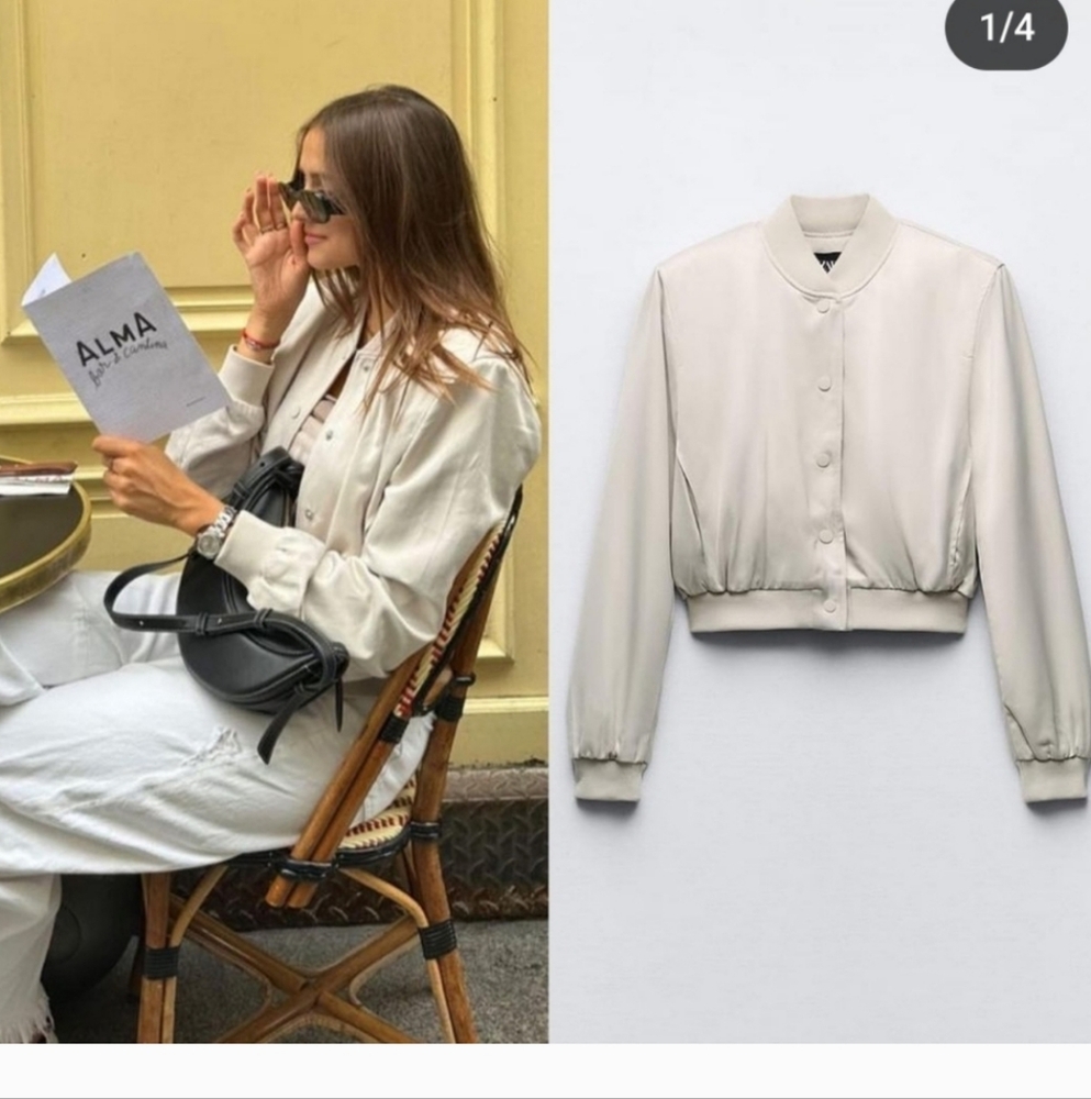 Gray Lightweight Bomber Jacket - image 1